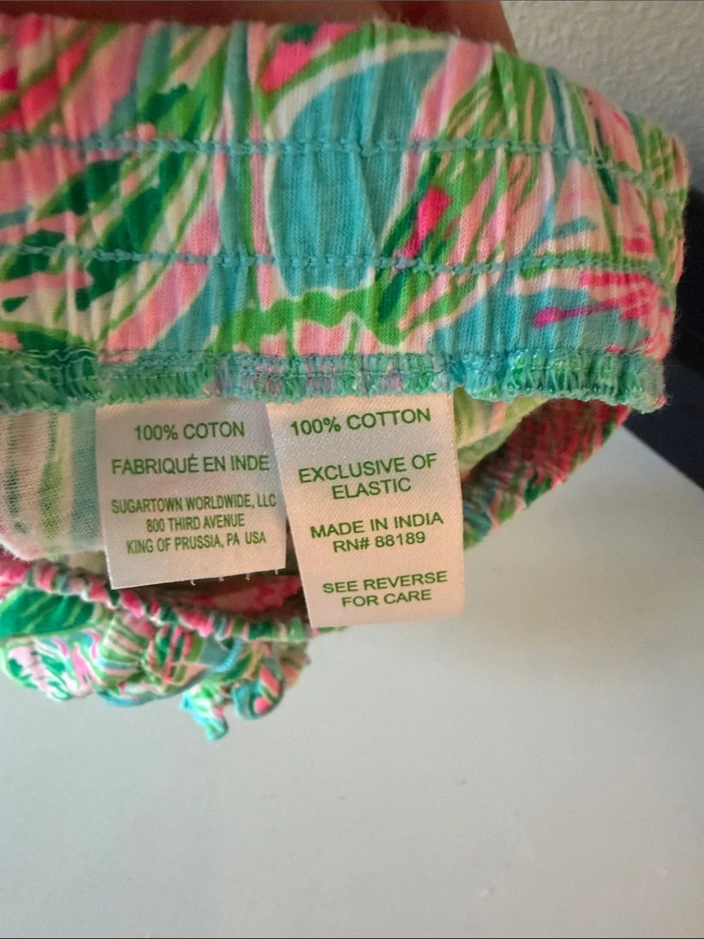Pink & Green Tropical Ruffle Shorts - Picture 4 of 5